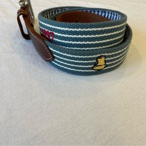 PETER MILLAR Needlepoint Golf Leather Atlantic City Country Club Belt Size 36⛳️